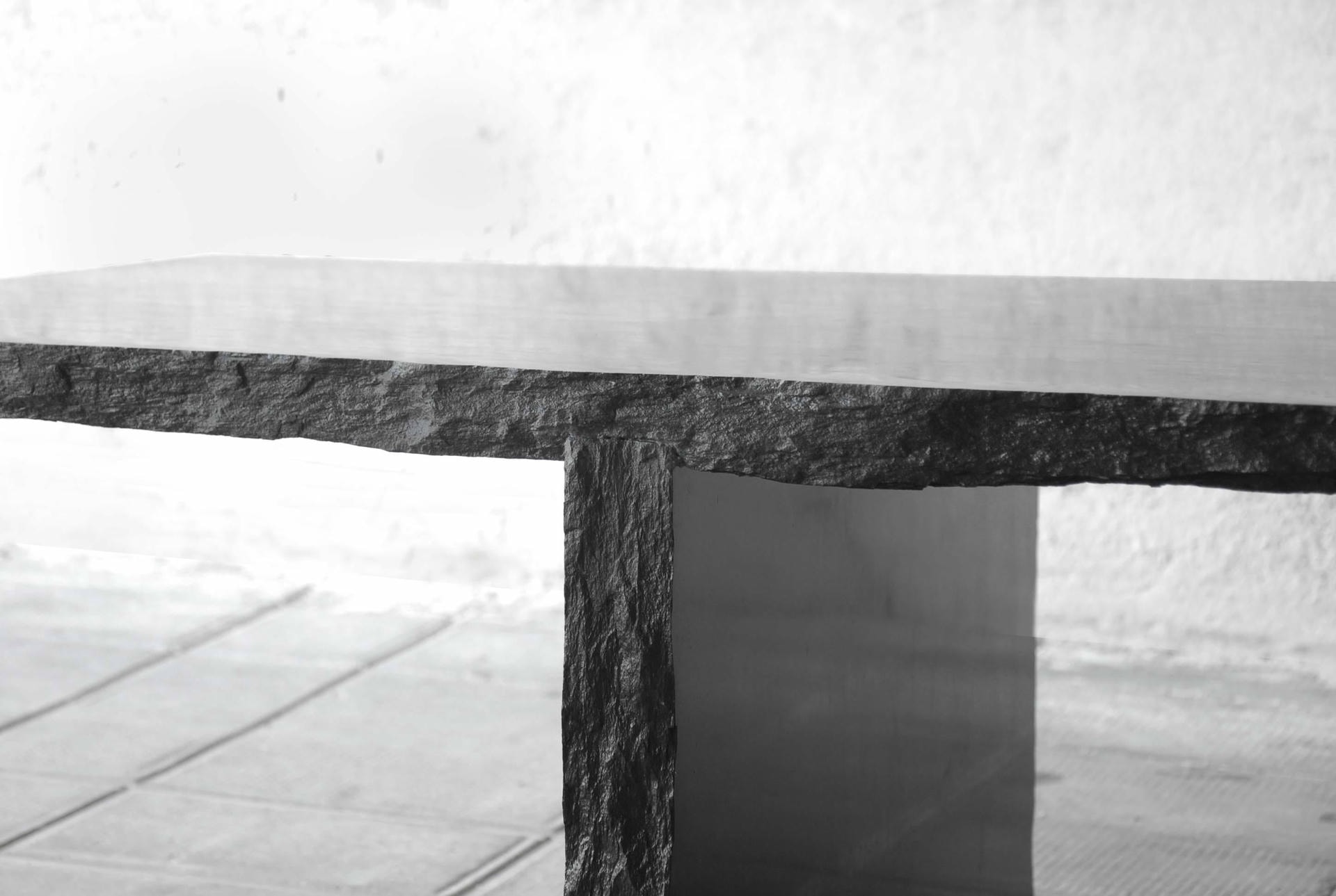 Sculpted Natural Black Marble Slate Coffee Table by Frederic Saulou 11