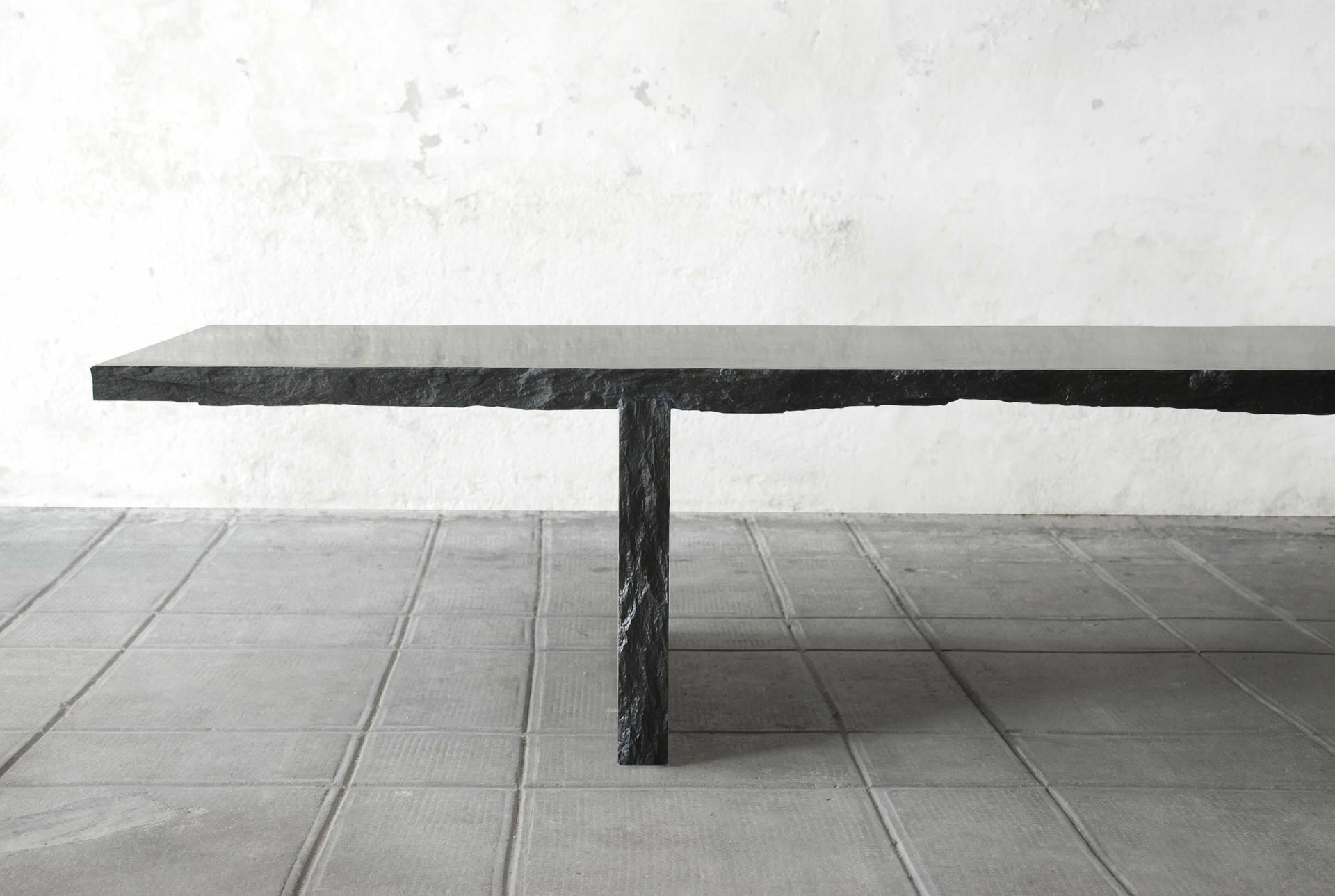 Sculpted Natural Black Marble Slate Coffee Table by Frederic Saulou 4