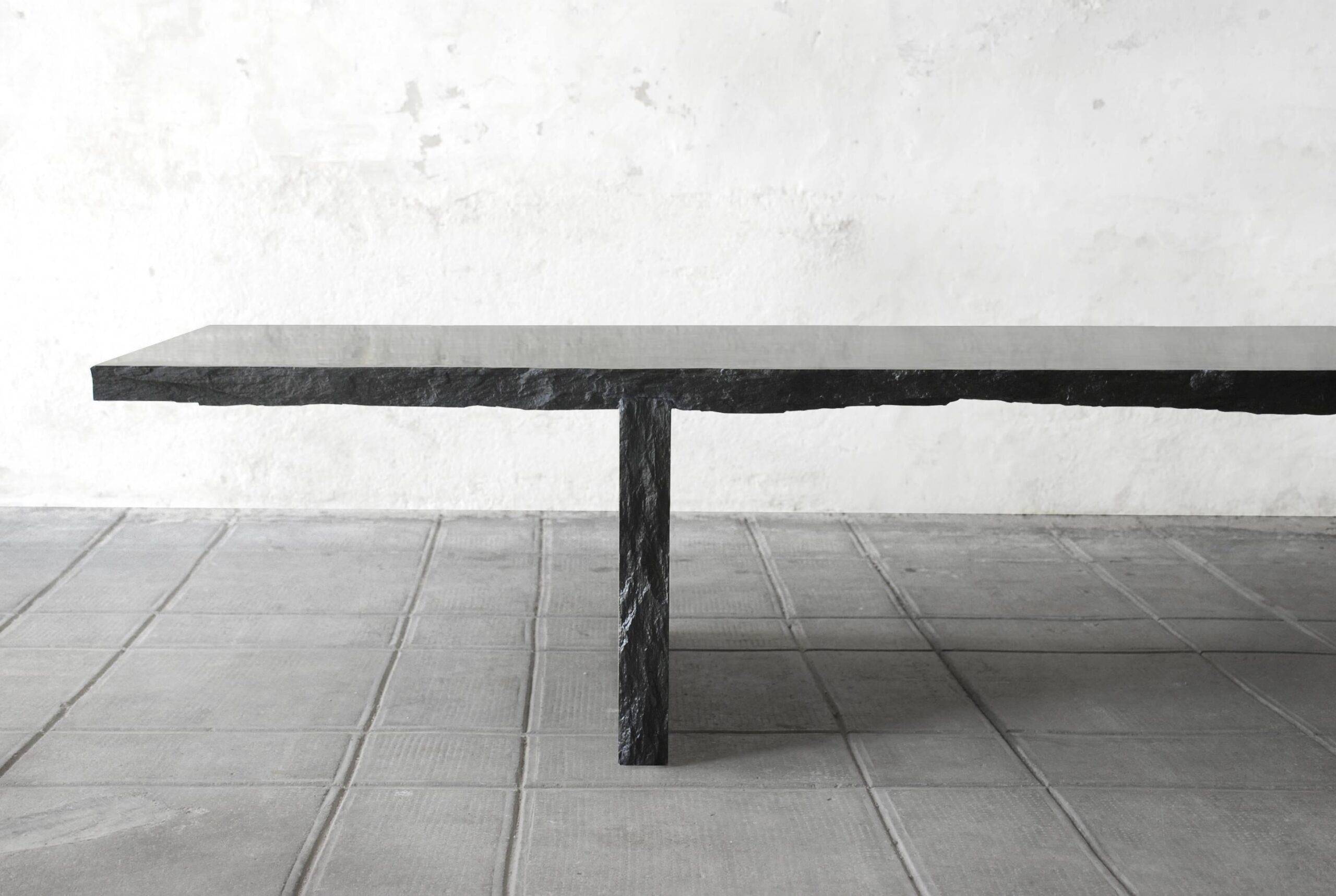 Sculpted Natural Black Marble Slate Coffee Table by Frederic Saulou 4