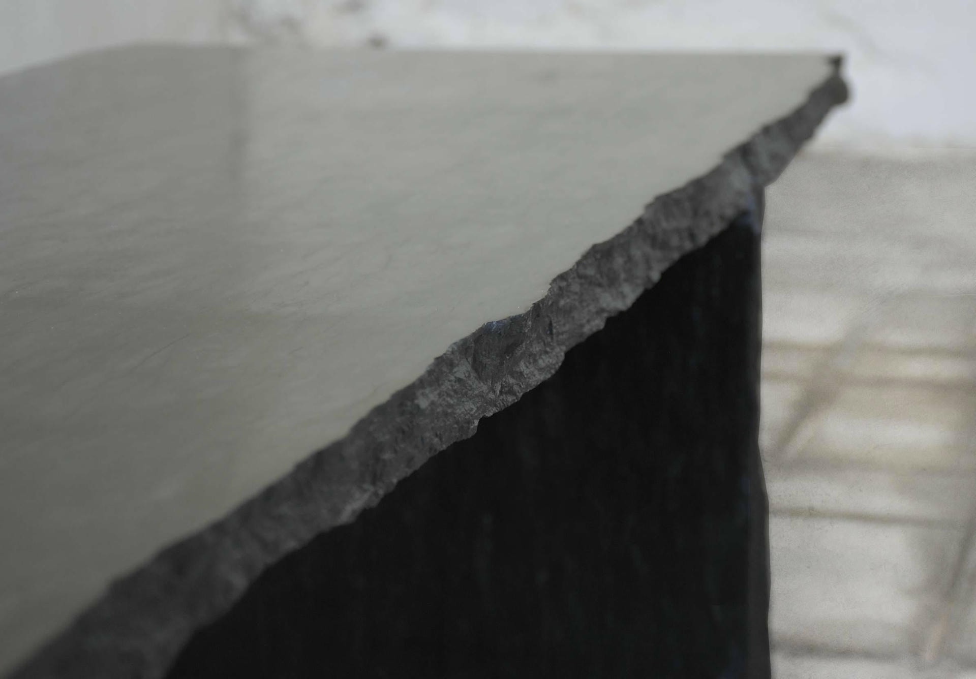 Sculpted Natural Black Marble Slate Coffee Table by Frederic Saulou 9