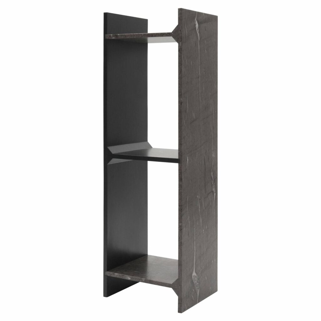 Two Floors Organic Form Dark Brown Marble Shelf by Frdric Saulou 1