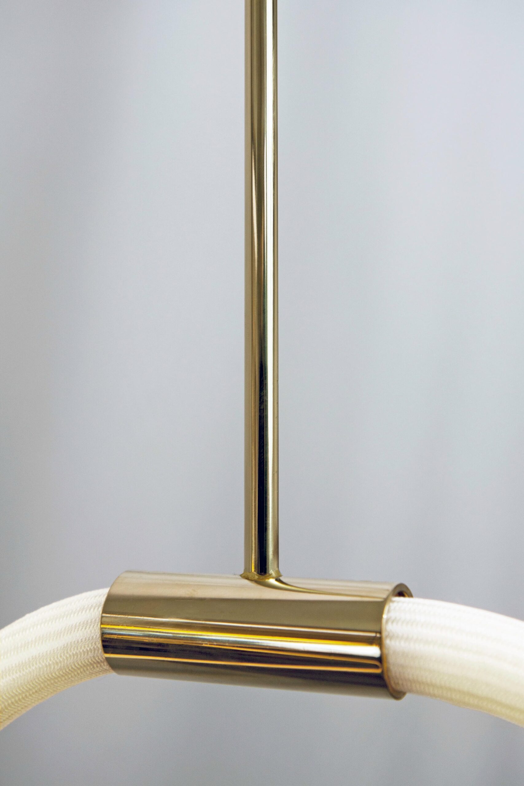 Unique Contemporary Flexible Form Satin Brass Pendant Light by Morghen Studio 5