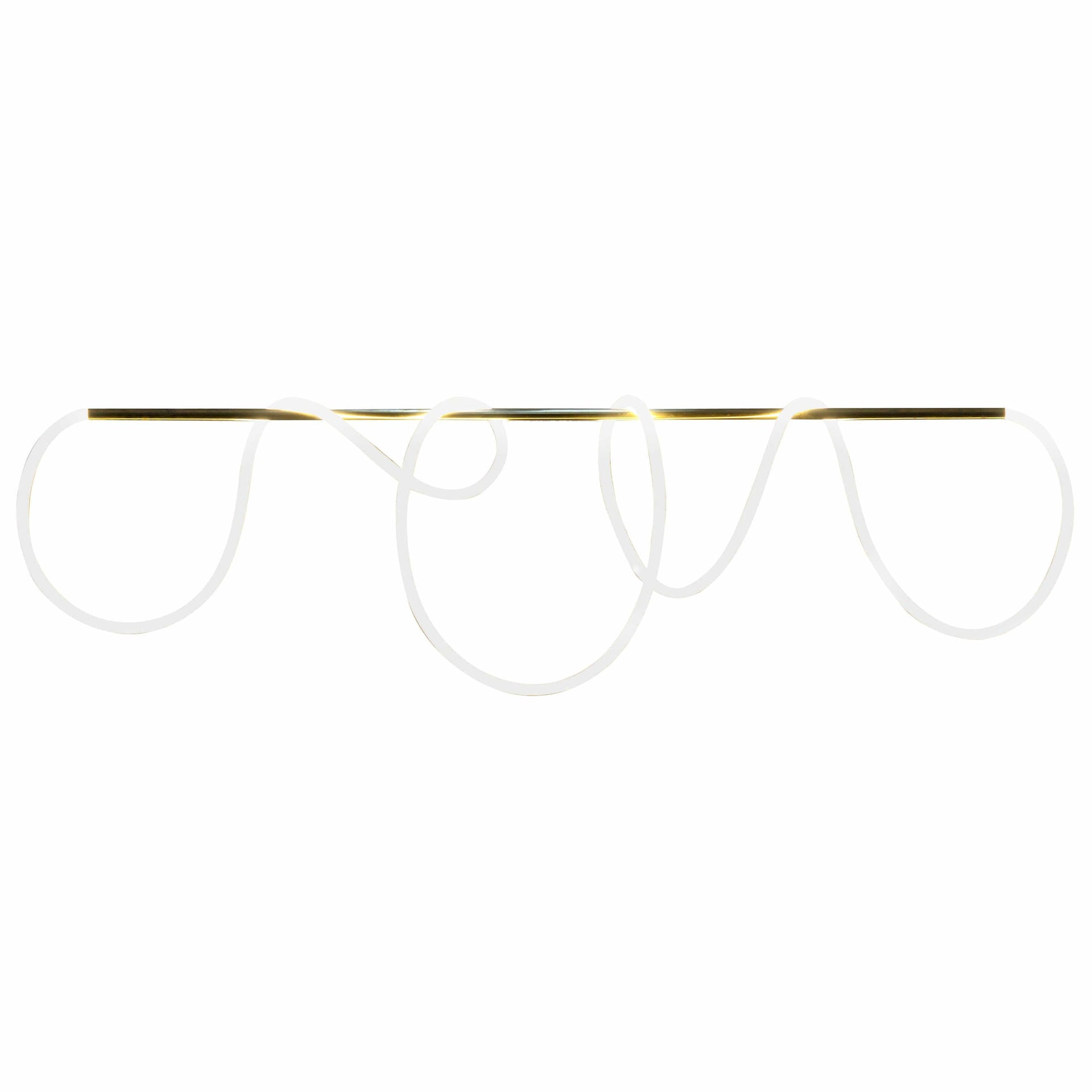 Unique Loop Linear Contemporary Brass Suspension Light by Morghen Studio 1