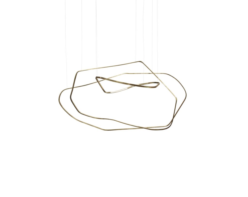 Unique Minimalist Contemporary Sculptural Brass Pendant Light by Morghen Studio 1