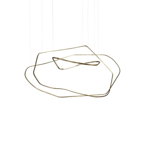 Unique Minimalist Contemporary Sculptural Brass Pendant Light by Morghen Studio 1