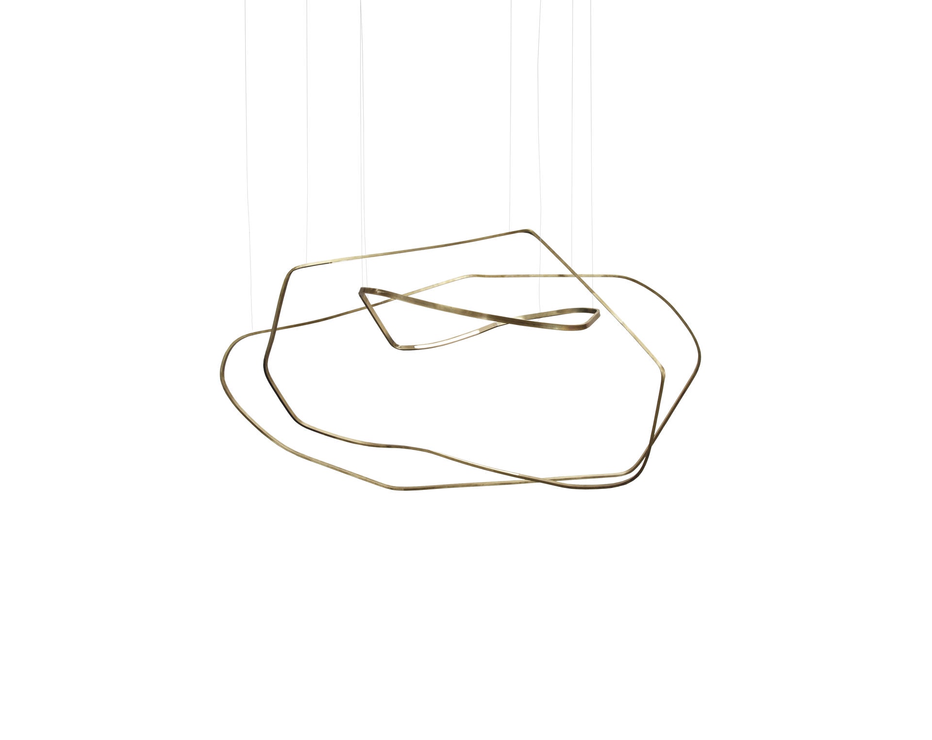 Unique Minimalist Contemporary Sculptural Brass Pendant Light by Morghen Studio 1