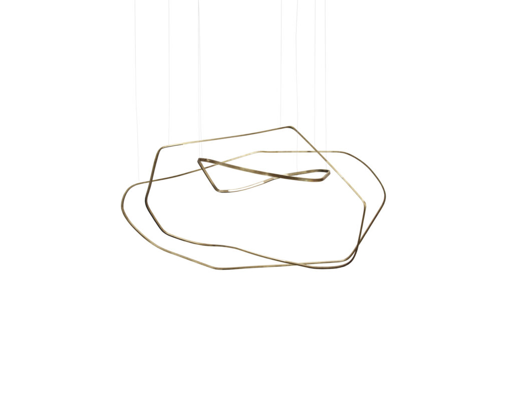 Unique Minimalist Contemporary Sculptural Brass Pendant Light by Morghen Studio 1