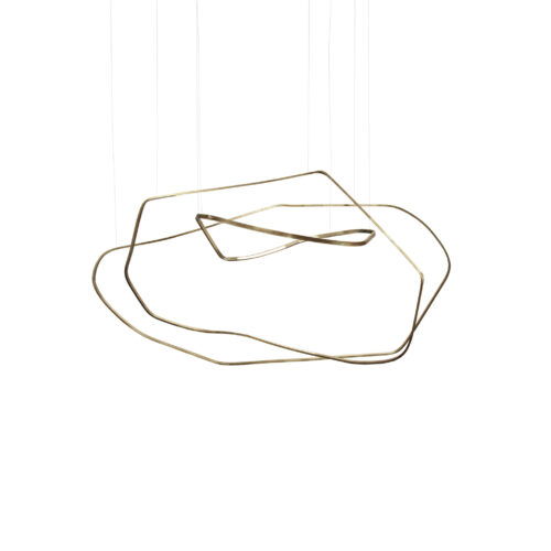 Unique Minimalist Contemporary Sculptural Brass Pendant Light by Morghen Studio 1