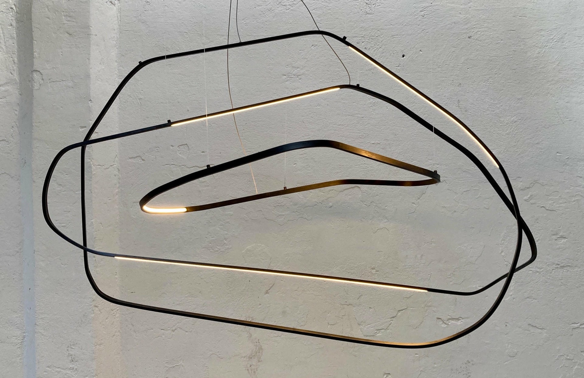 Unique Minimalist Contemporary Sculptural Brass Pendant Light by Morghen Studio 15