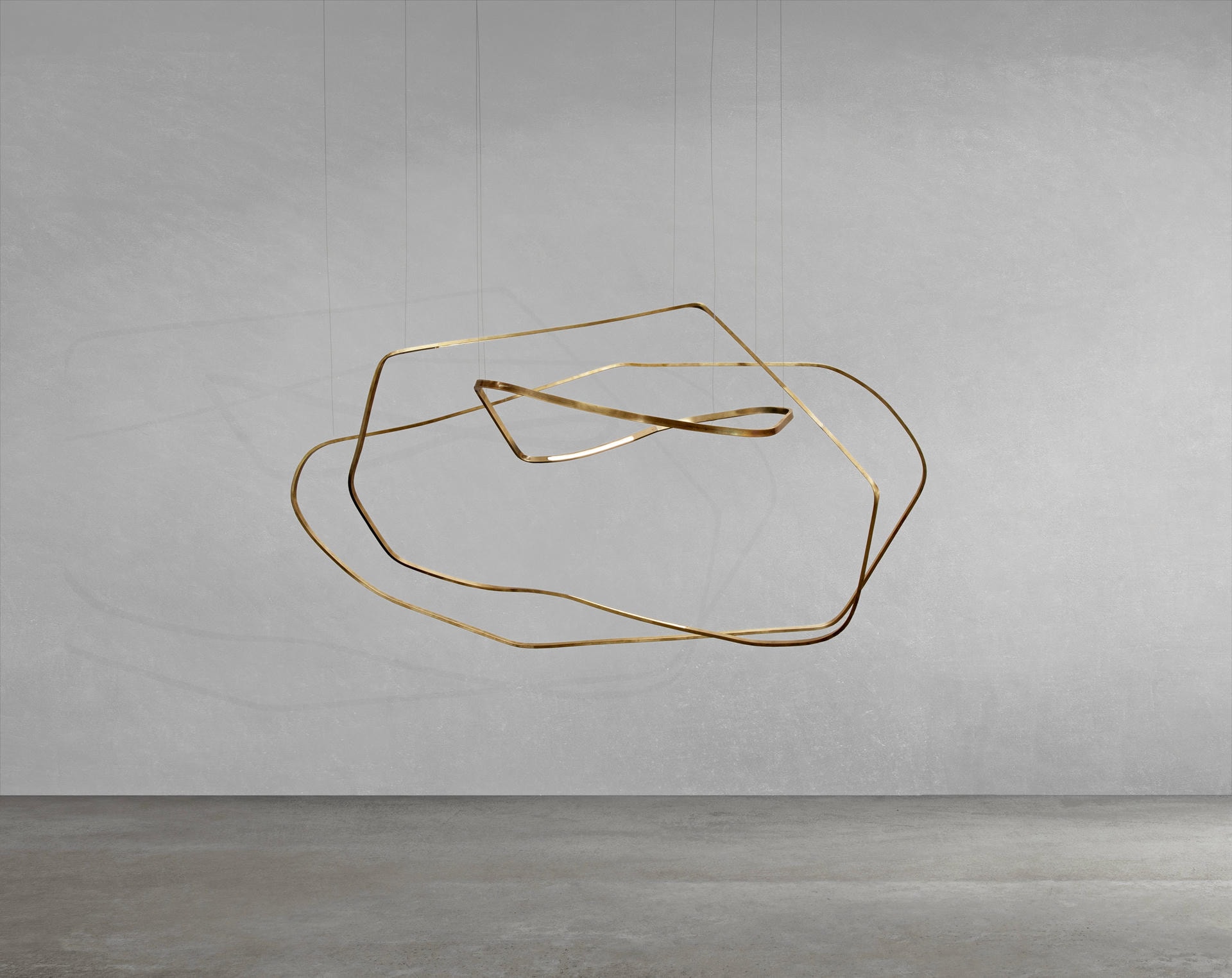 Unique Minimalist Contemporary Sculptural Brass Pendant Light by Morghen Studio 3