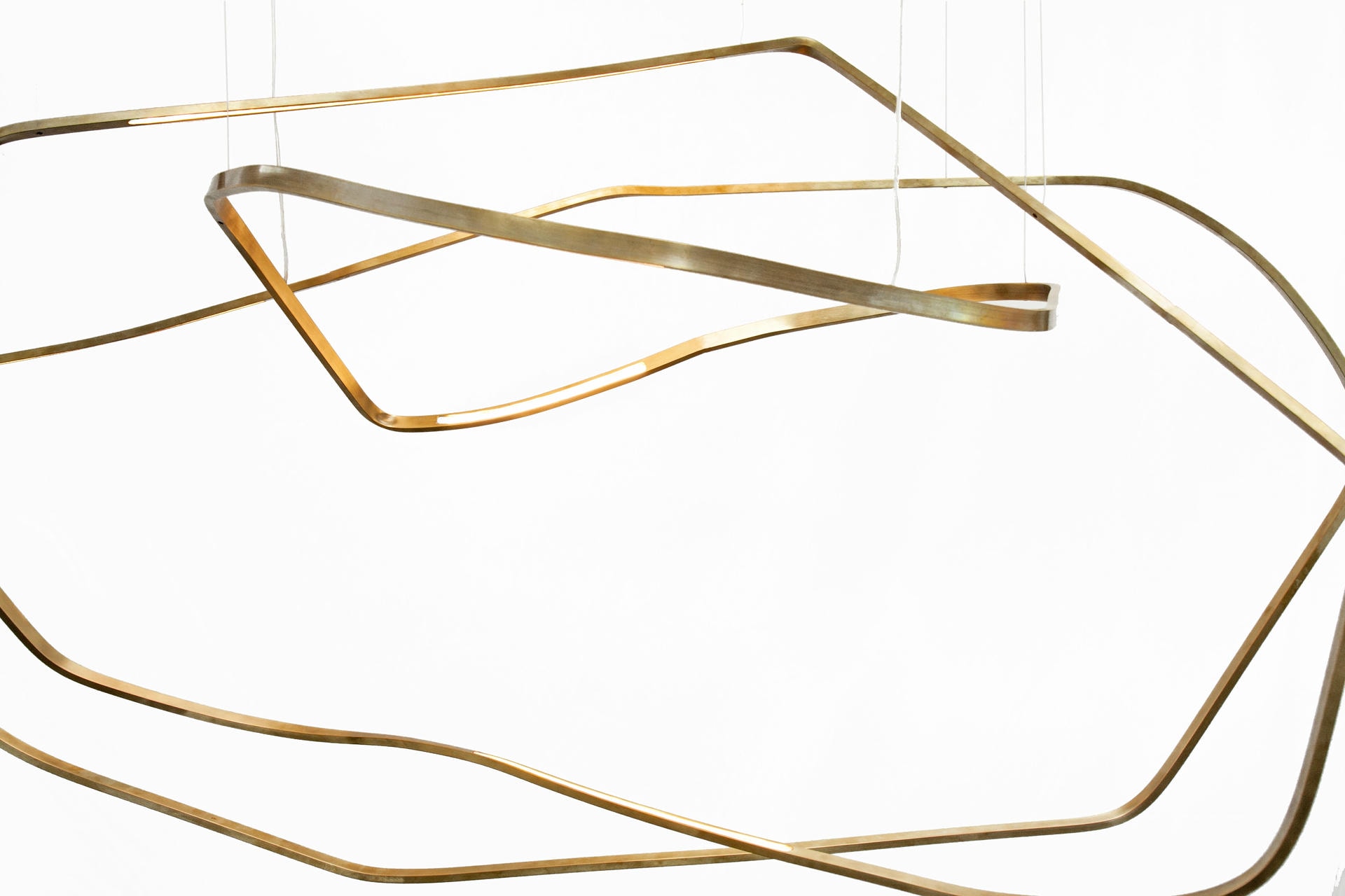 Unique Minimalist Contemporary Sculptural Brass Pendant Light by Morghen Studio 4