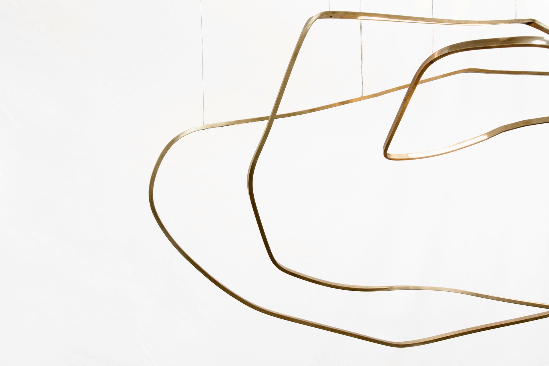 Unique Minimalist Contemporary Sculptural Brass Pendant Light by Morghen Studio 5