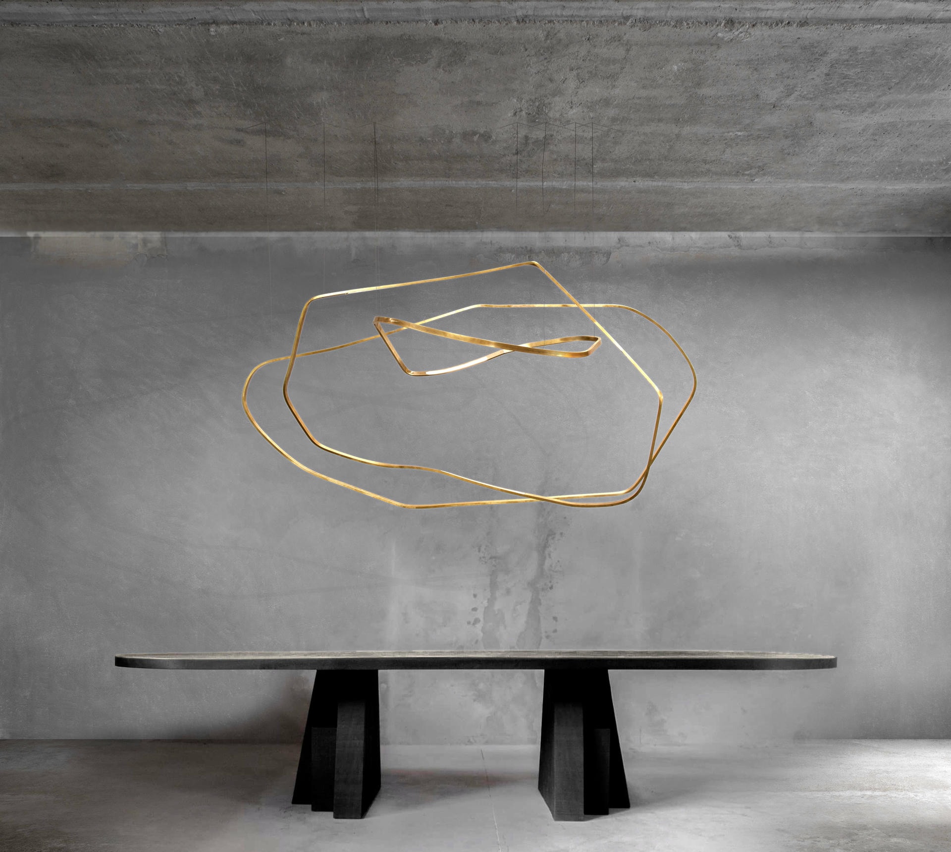 Unique Minimalist Contemporary Sculptural Brass Pendant Light by Morghen Studio 9