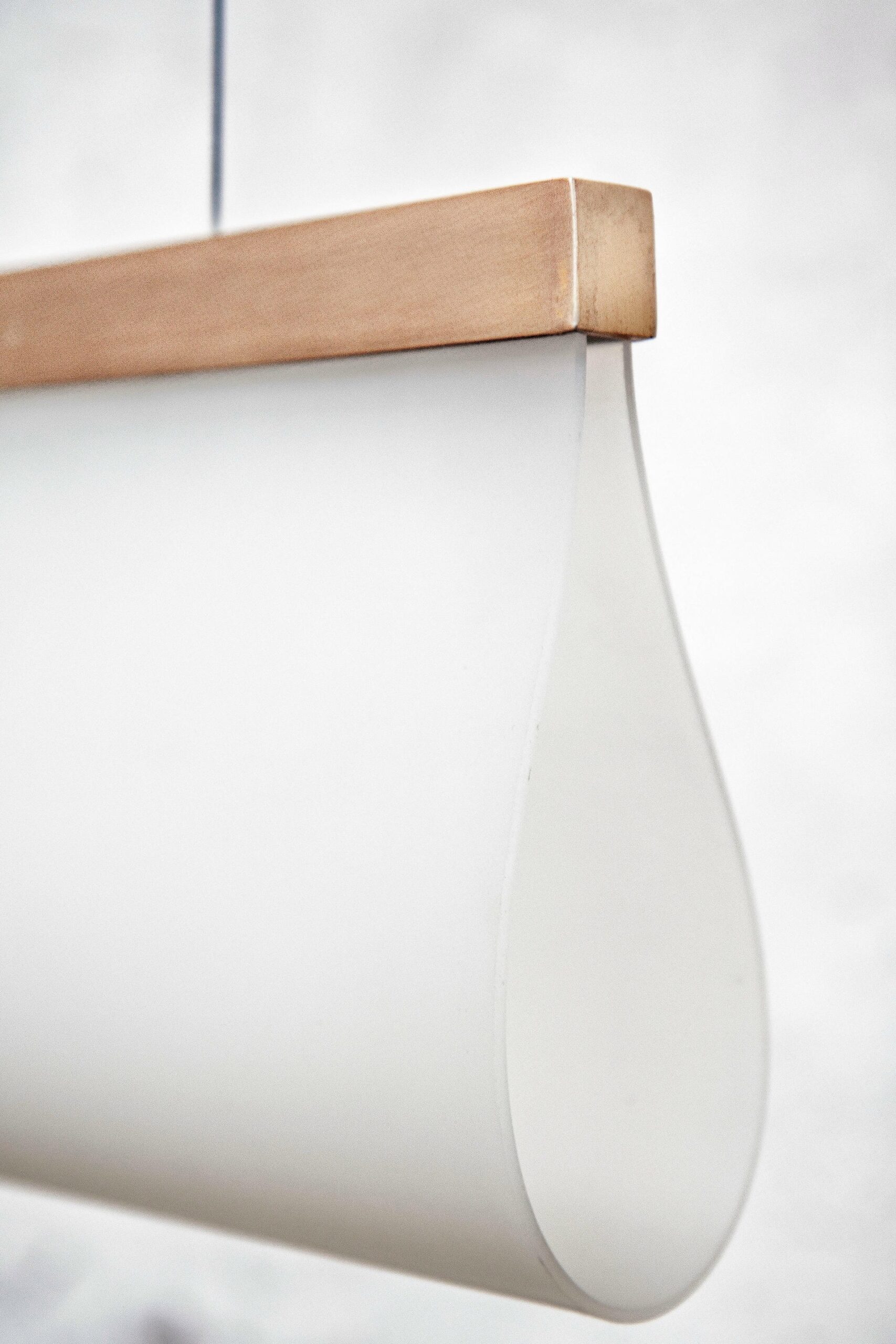 Warm Gold Frame Linear Contemporary Brass Pendant Light by Morghen Studio 3