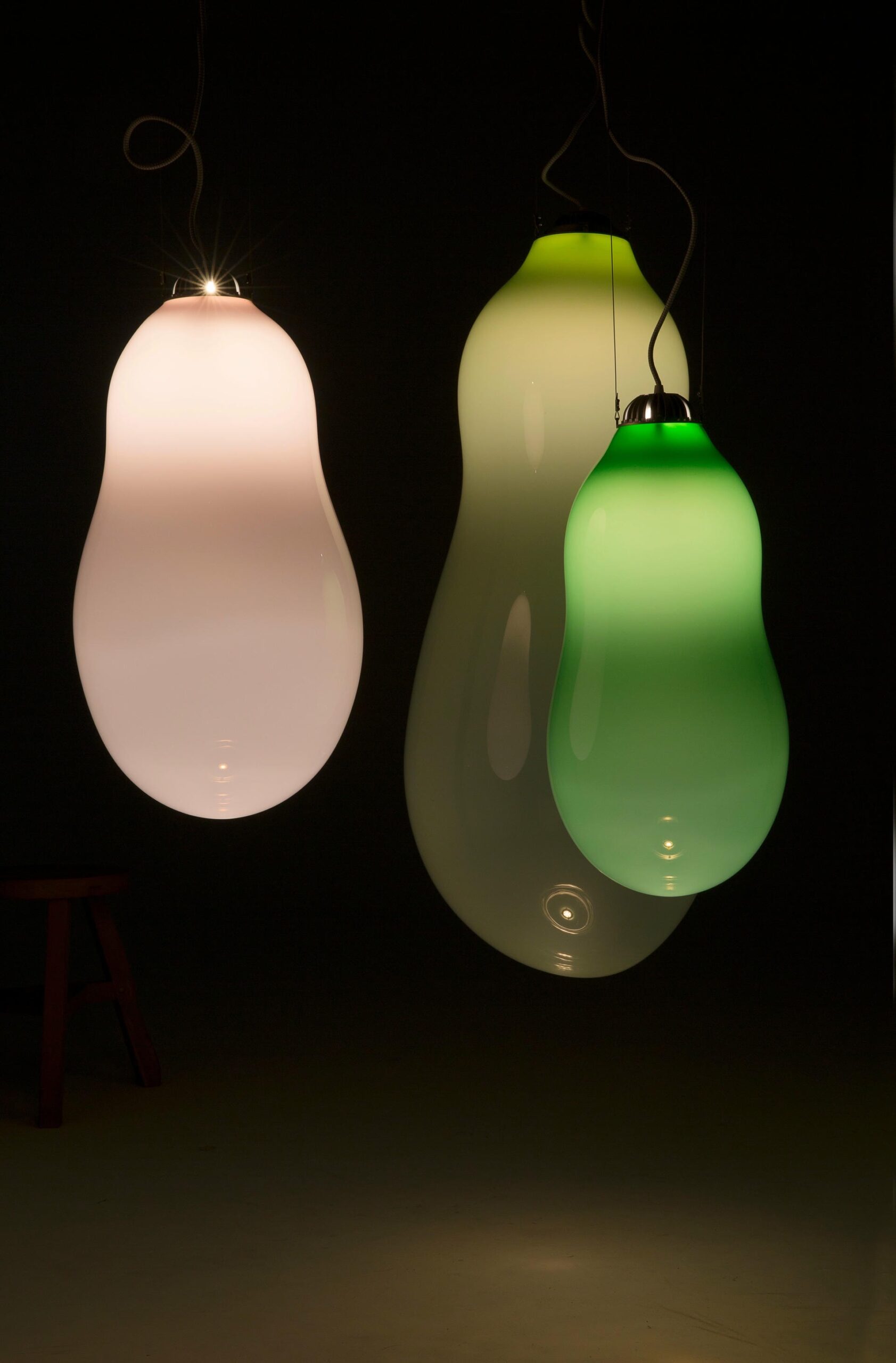 3 Colored Bubble Pendants Ensemble Signed Alex de Witte 11