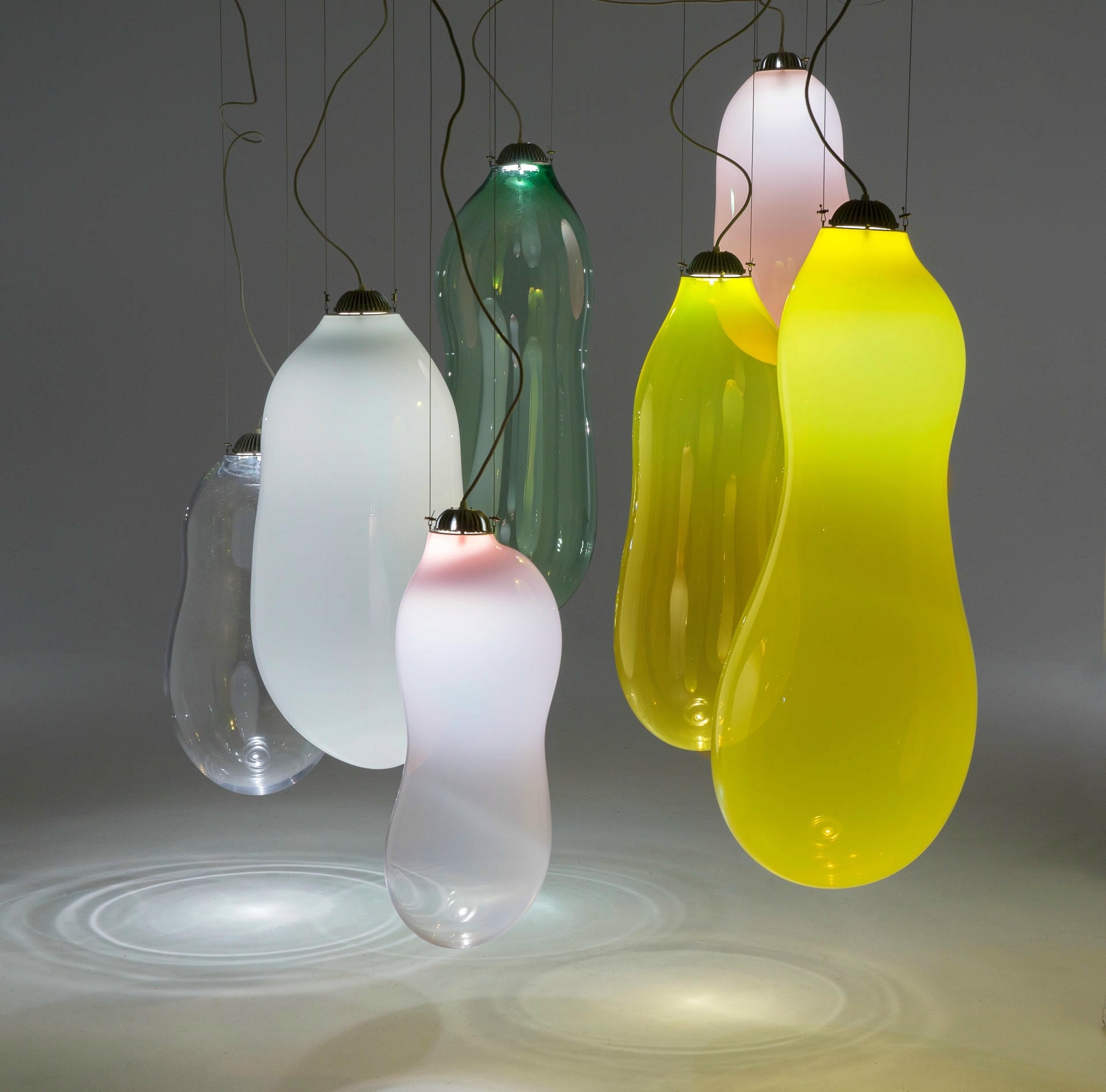 3 Colored Bubble Pendants Ensemble Signed Alex de Witte 13