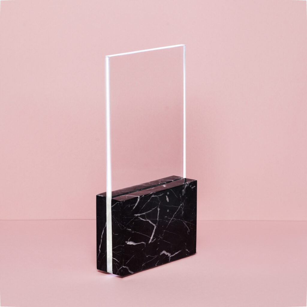 Black Horizon, Glass and Marble Table Lamp by Carlos Aucejo 1
