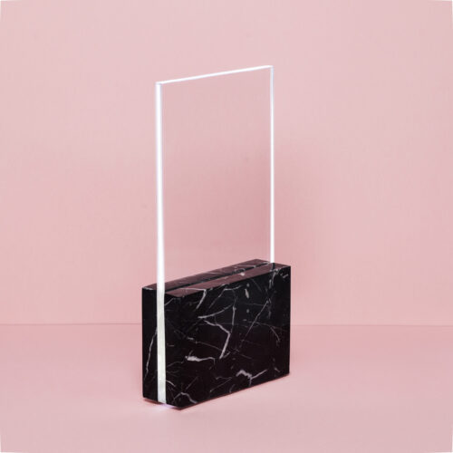 Black Horizon, Glass and Marble Table Lamp by Carlos Aucejo 1
