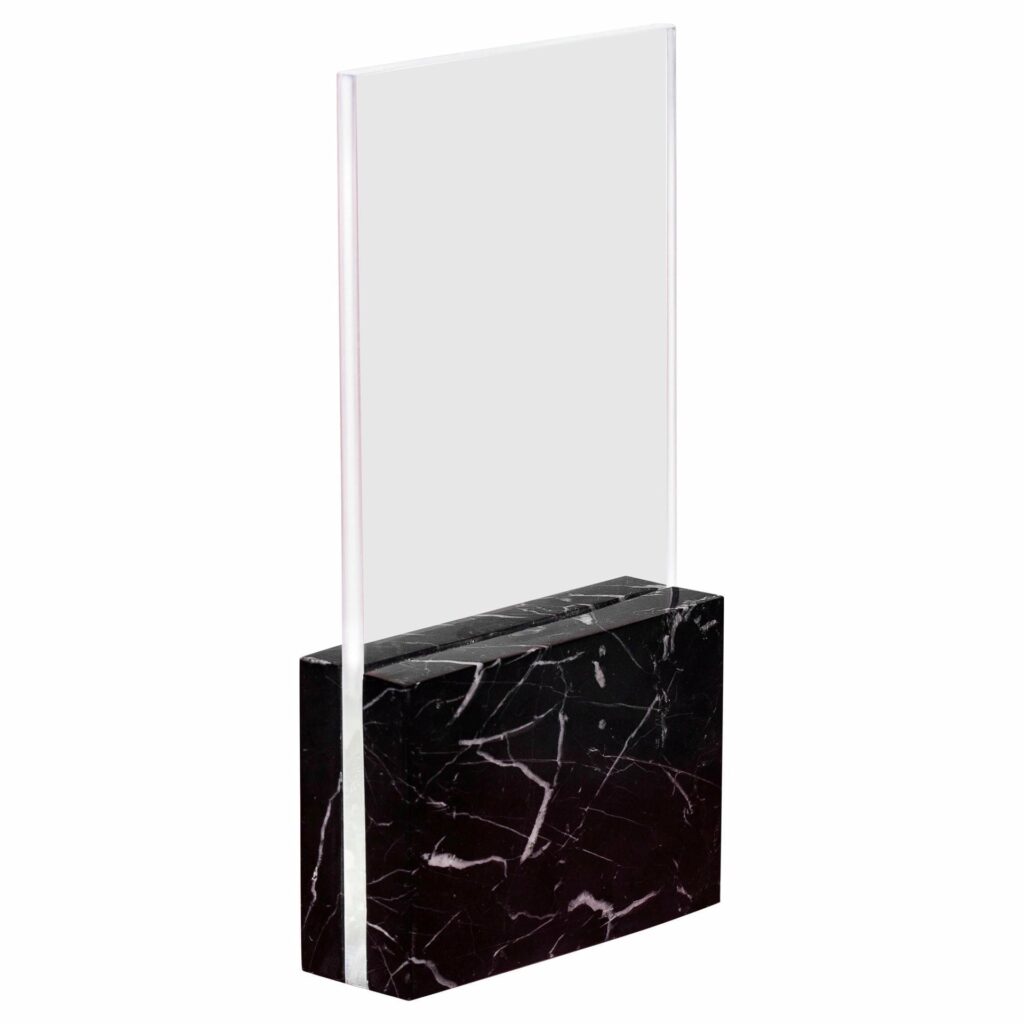 Black Horizon Glass and Marble Table Lamp by Carlos Aucejo