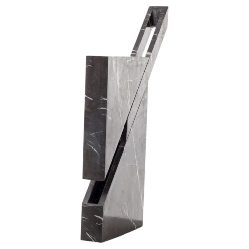 Luxury Rectangle Black Sculptural Natural Marble Lamp Iceberg by Carlos Aucejo 1 1