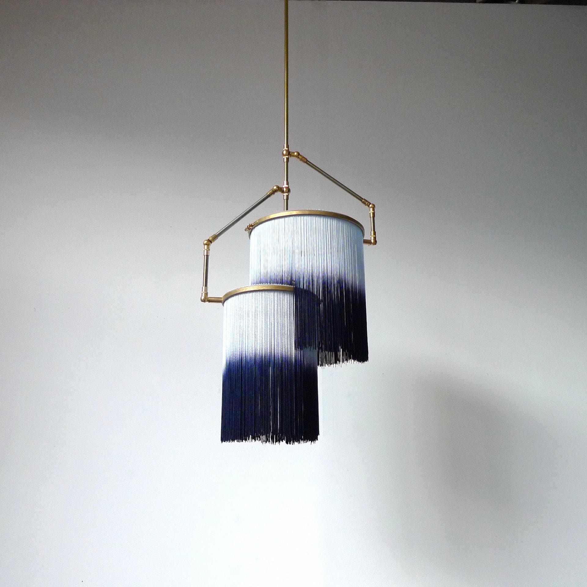 No23 A Blue Charme Fringes Dip Dyed Pendant Lamp by Sander Bottinga 2