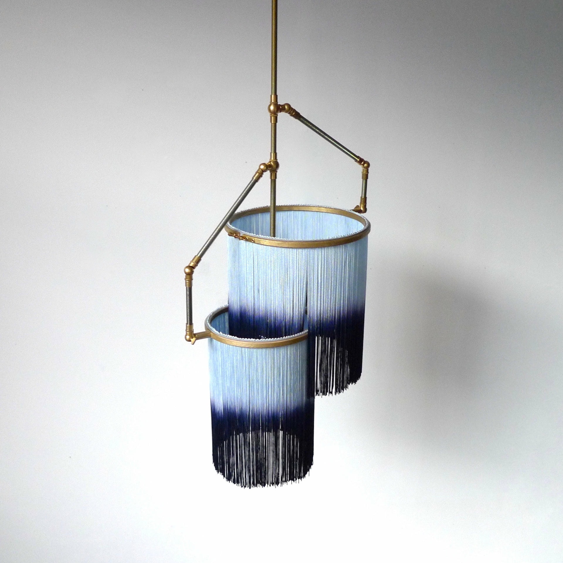 No23 A Blue Charme Fringes Dip Dyed Pendant Lamp by Sander Bottinga 5