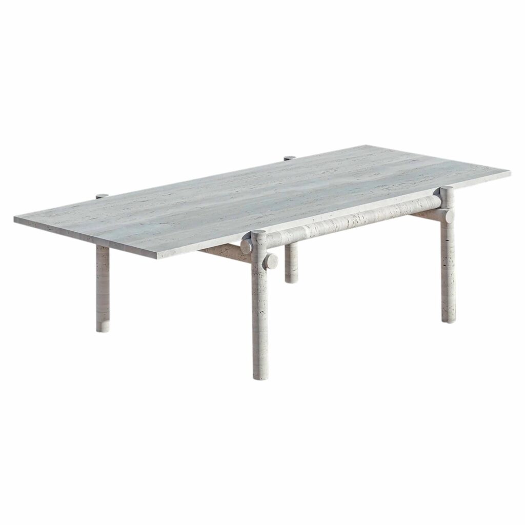 Original Ocean Travertine Coffee Table by Clément Brazille 1