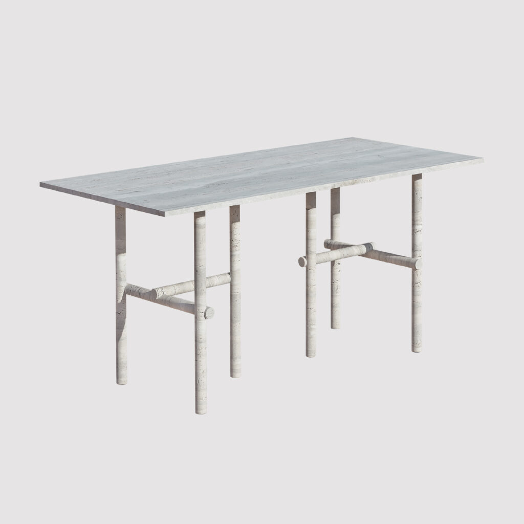 Original Ocean Travertine Desk by Clement Brazille 1