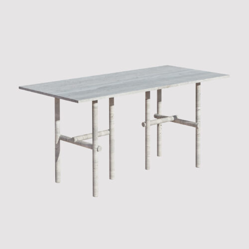 Original Ocean Travertine Desk by Clement Brazille 1