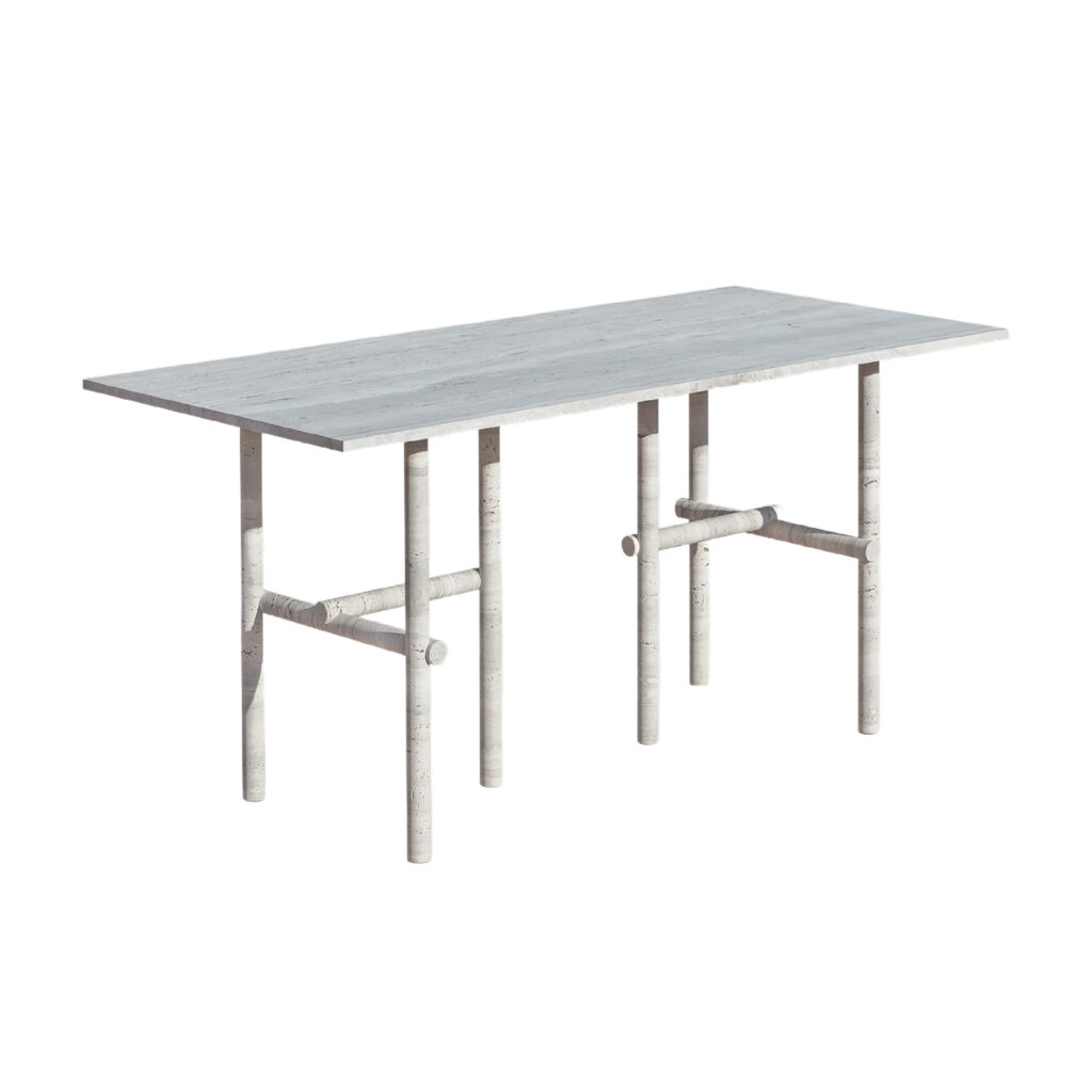 Original Ocean Travertine Desk by Clement Brazille 1