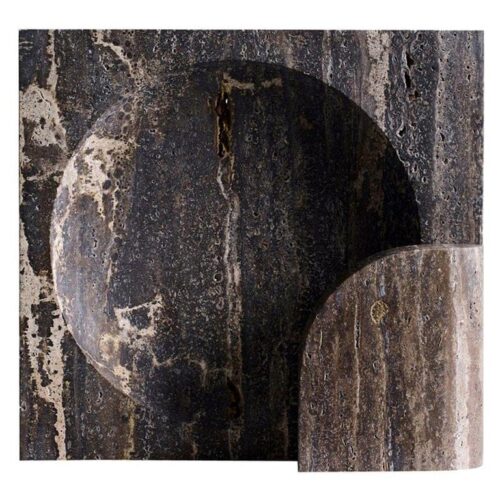 Block Sculpted Black Travertine Table Lamp by Henry Wilson 0