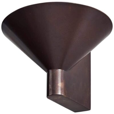 Blackened Bronze Conical Up Wall Light by Henry Wilson