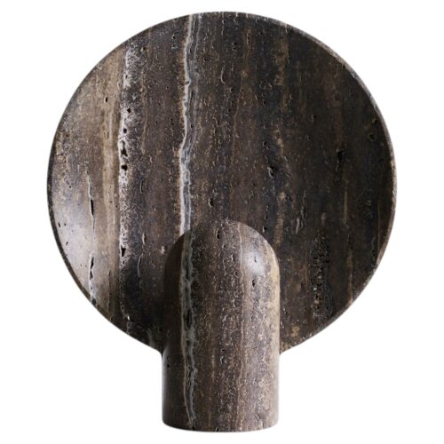 Contemporary Black Travertine Surface Sconce by Henry Wilson 1