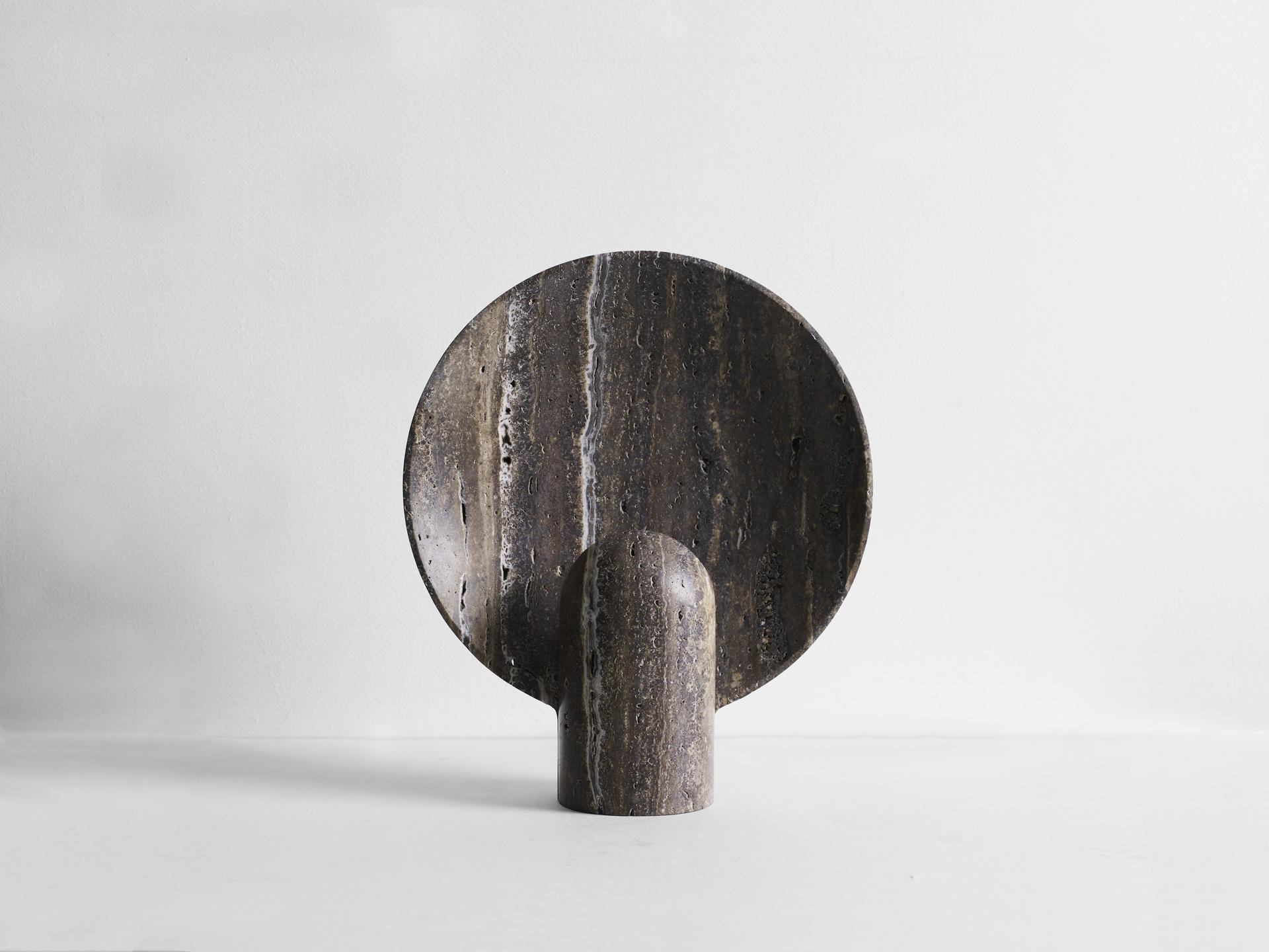 Contemporary Black Travertine Surface Sconce by Henry Wilson 2