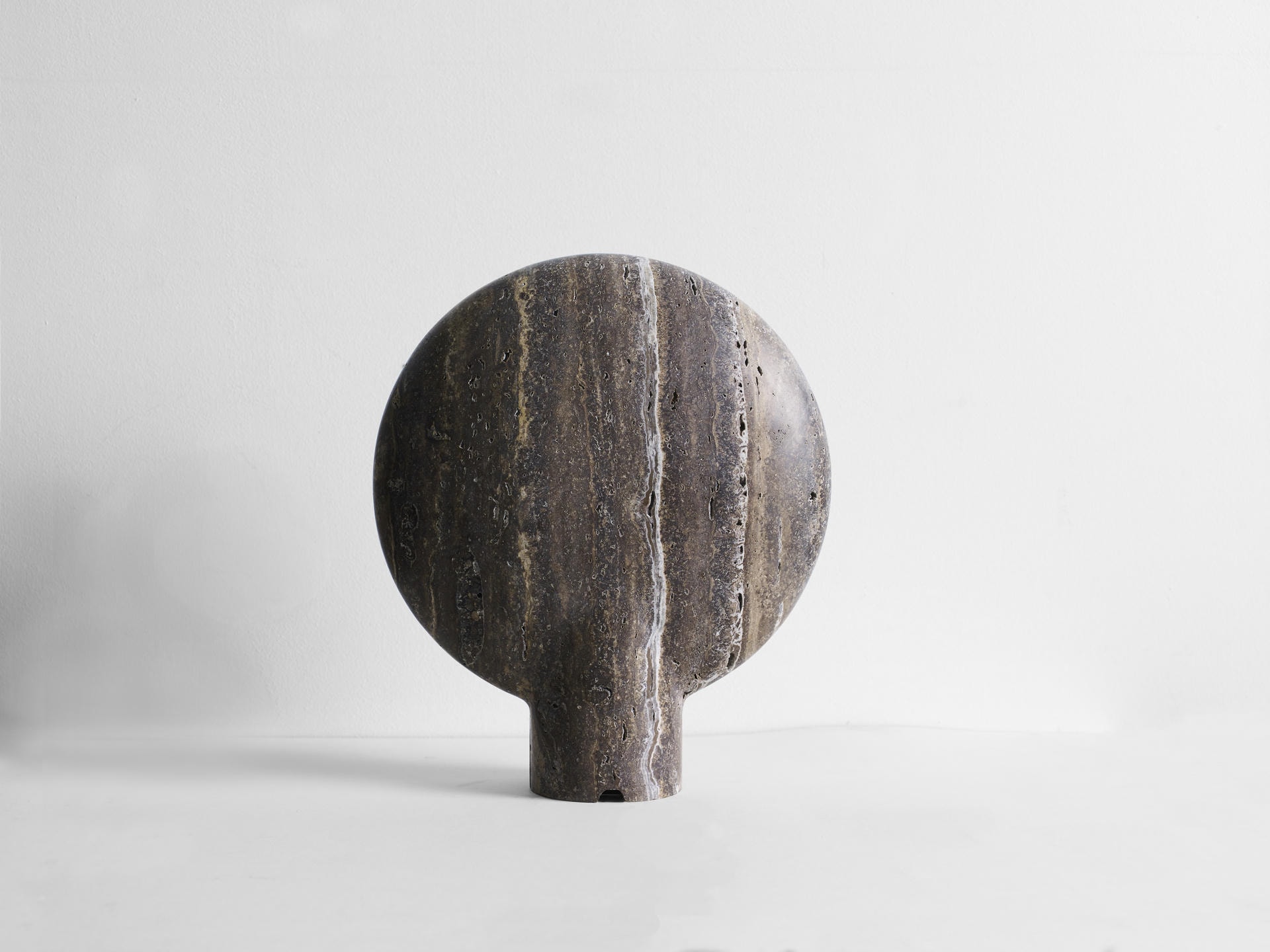 Contemporary Black Travertine Surface Sconce by Henry Wilson 3