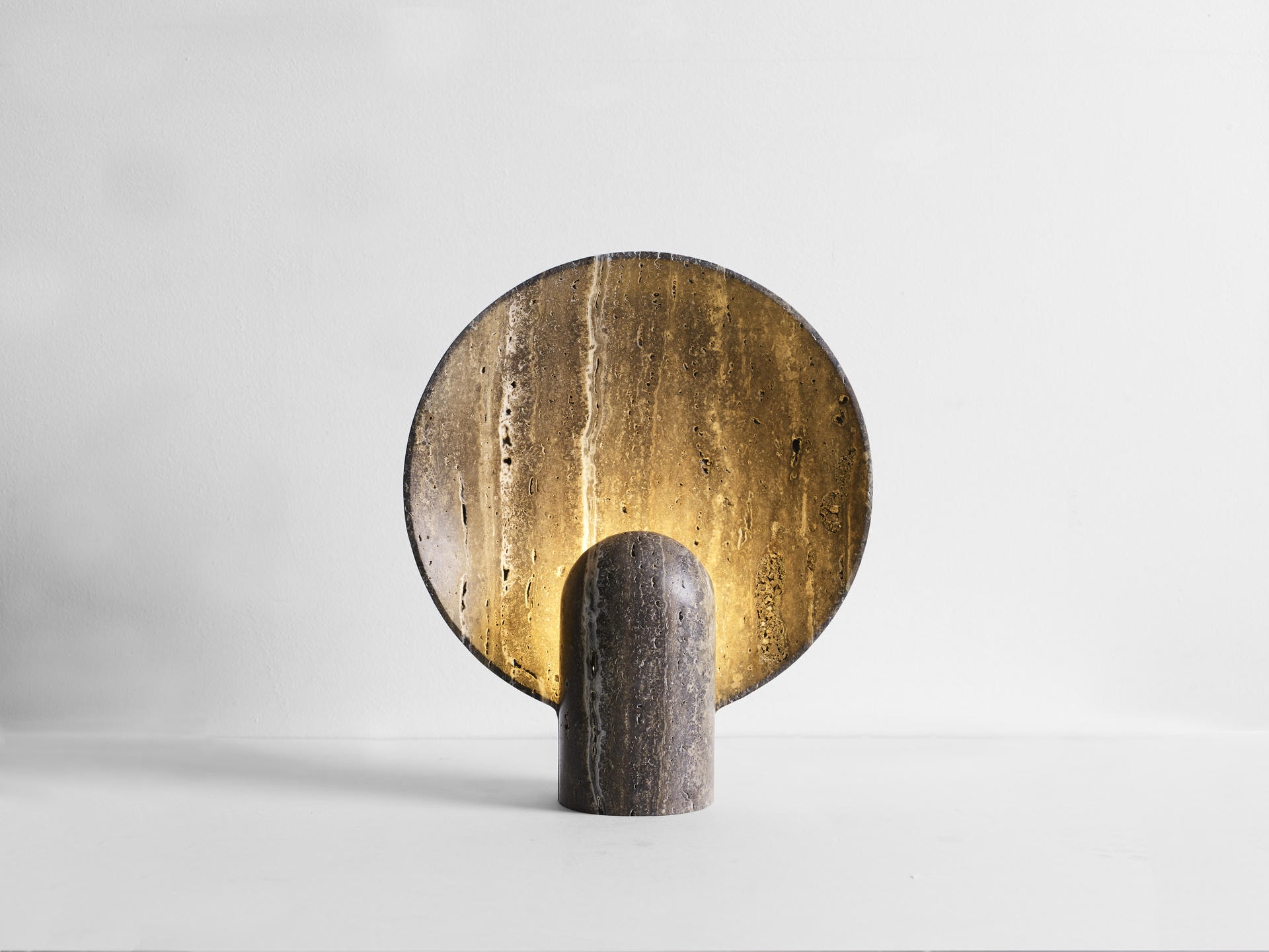 Contemporary Black Travertine Surface Sconce by Henry Wilson 4