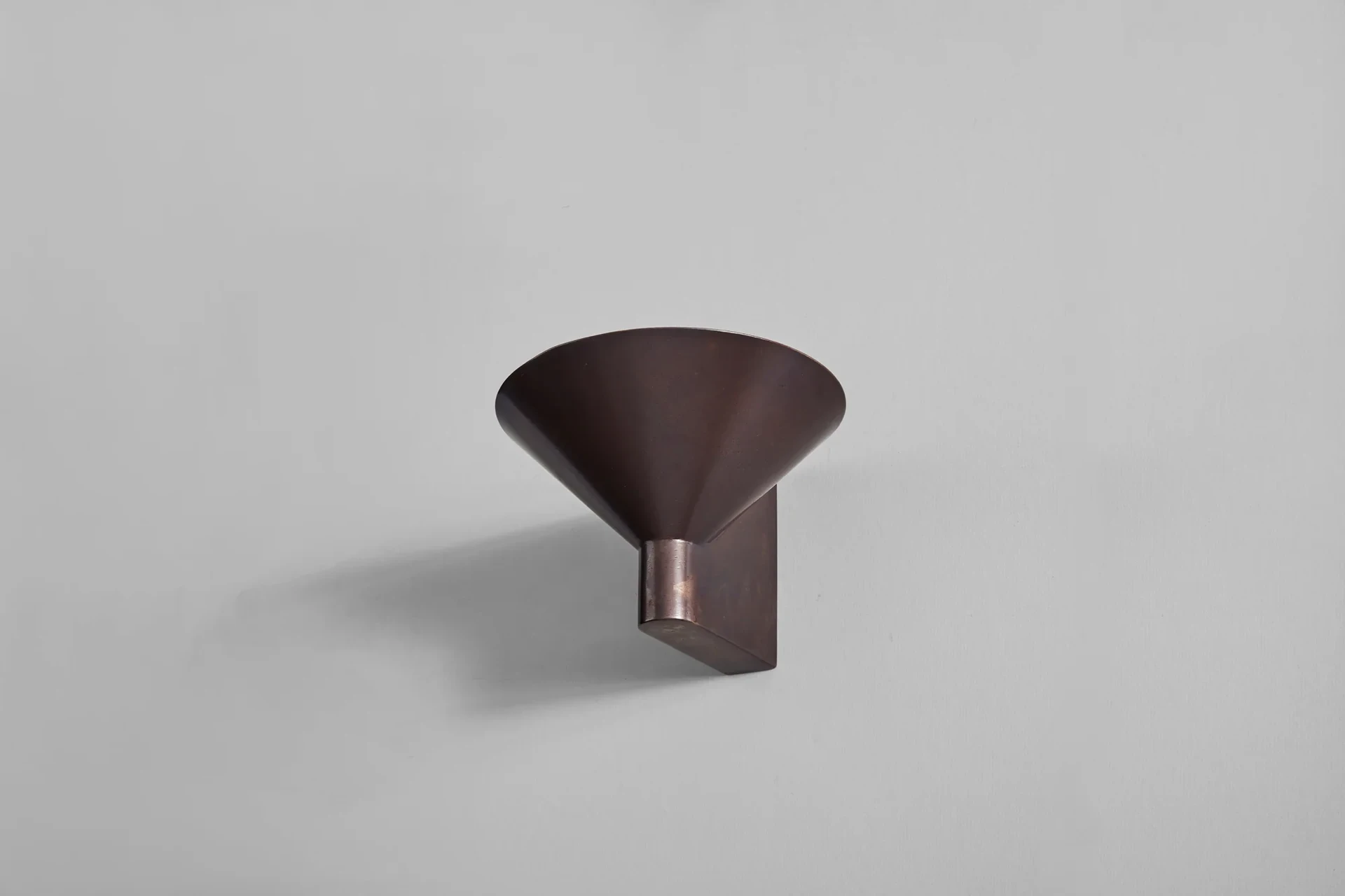 Contemporary Blackened Bronze Conical Wall Light by Henry Wilson 2