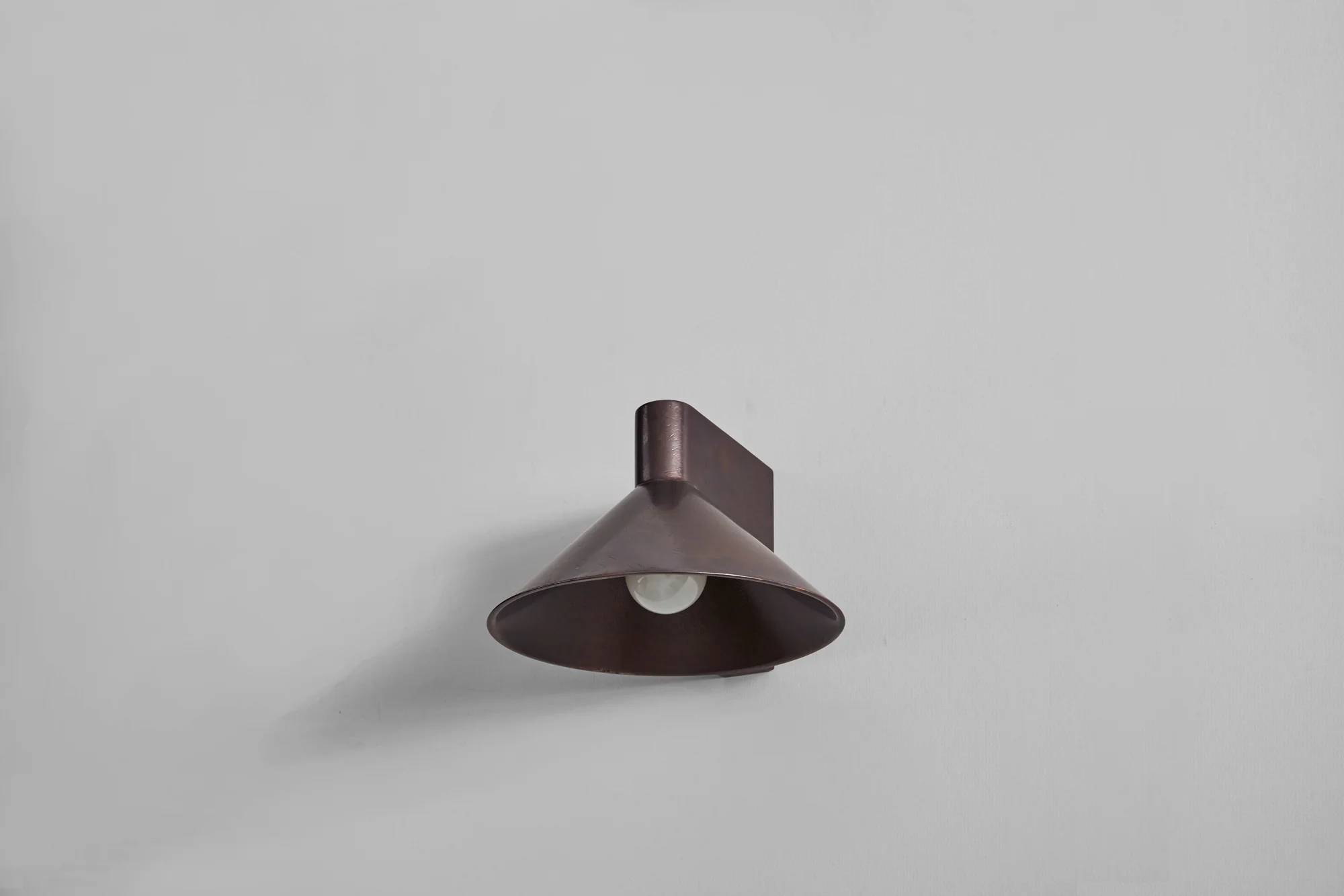 Contemporary Blackened Bronze Conical Wall Light by Henry Wilson 4