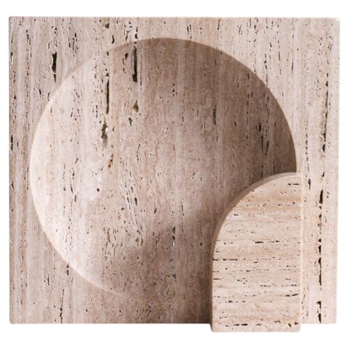 Contemporary Natural Beige Classico Travertine Block Sconce by Henry Wilson 1