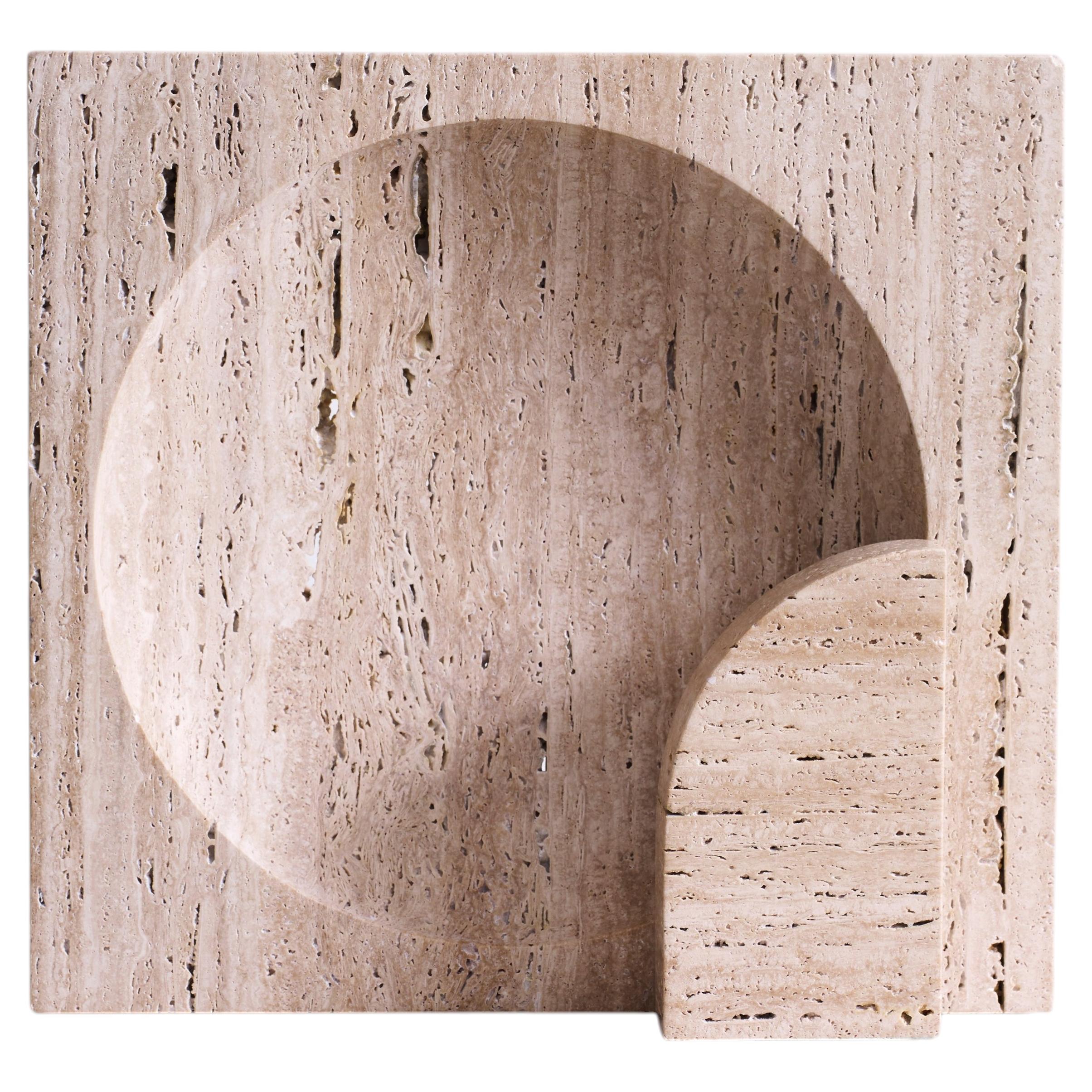 Contemporary Natural Beige Classico Travertine Block Sconce by Henry Wilson 1