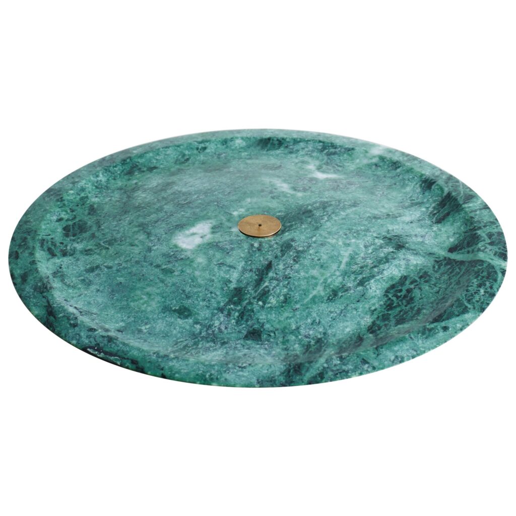 Contemporary Oval Green Marble Incense Plate by Henry Wilson 1