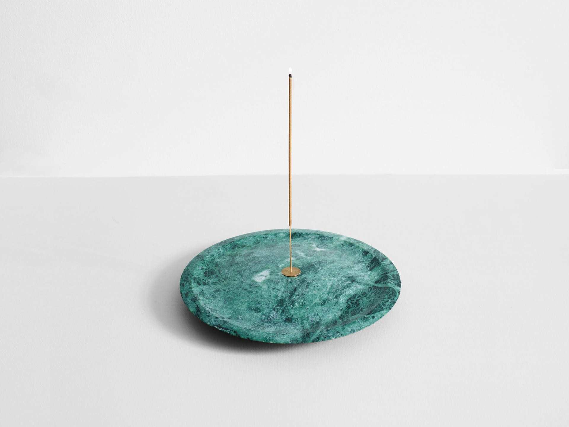 Contemporary Oval Green Marble Incense Plate by Henry Wilson 2