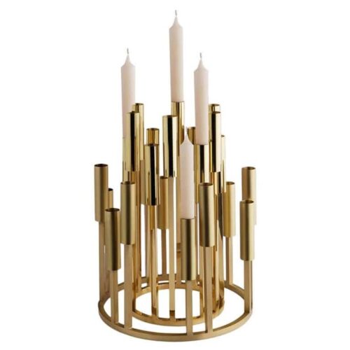 Large Borgia Brass Chandelier by Carla Baz 0