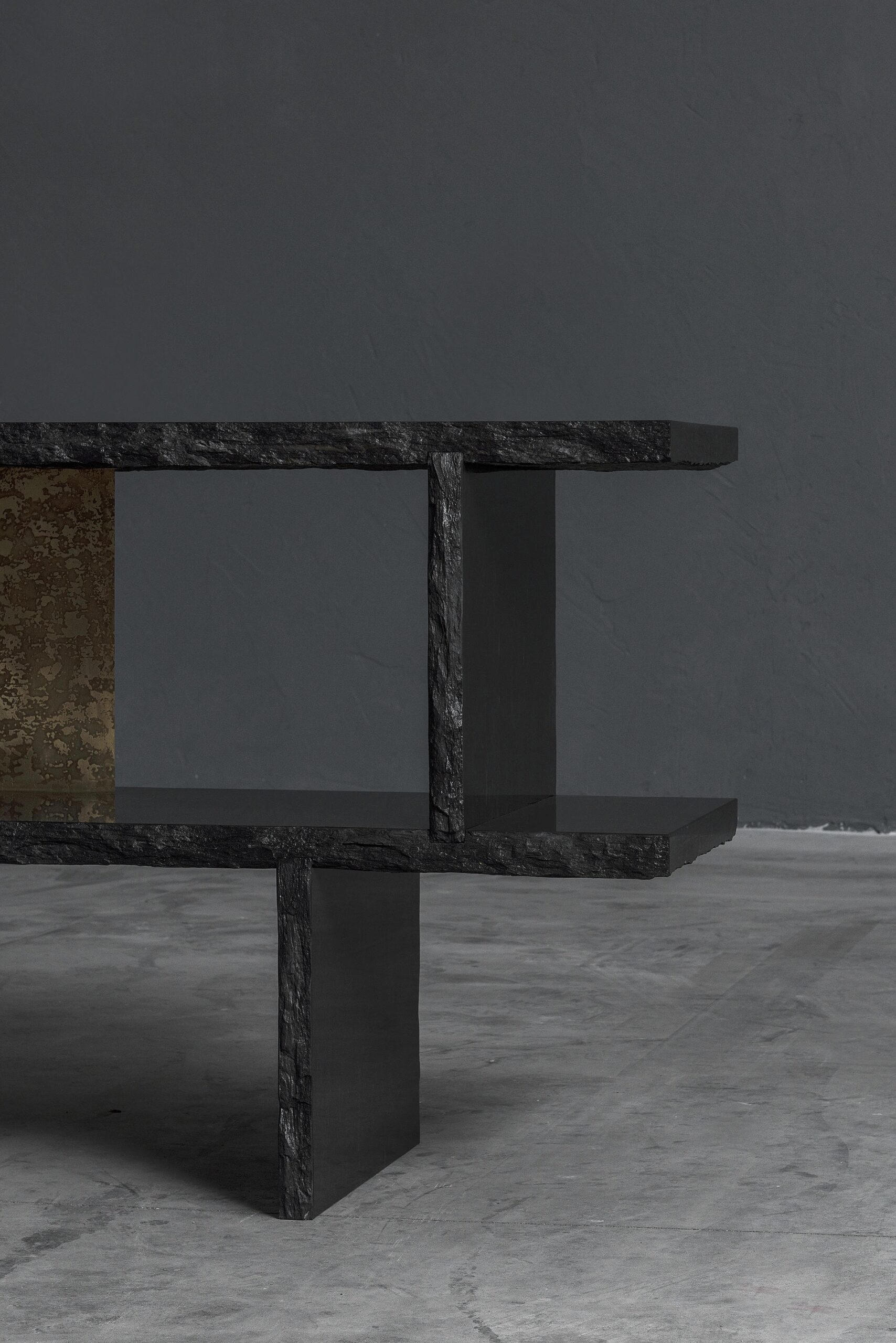 Brass and Slate Sculpted Buffet by Frederic Saulou 7