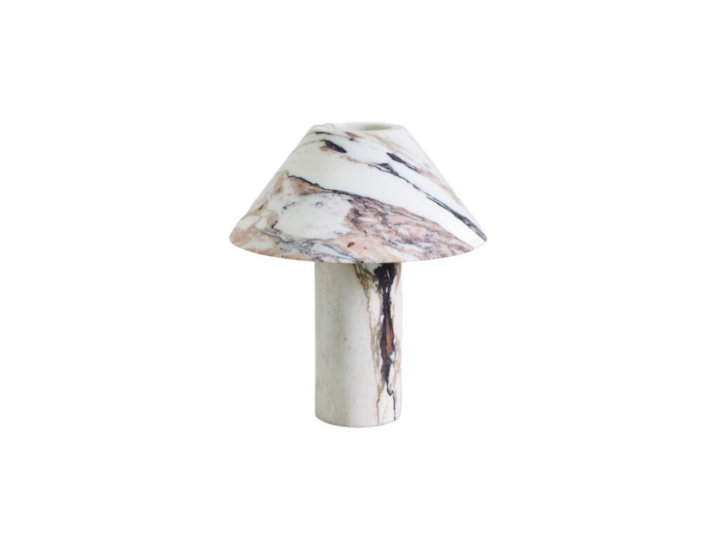 Contemporary Large Calacatta Viola Pillar Lamp by Henry Wilson 1
