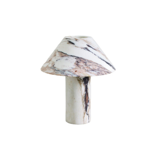 Contemporary Large Calacatta Viola Pillar Lamp by Henry Wilson 1