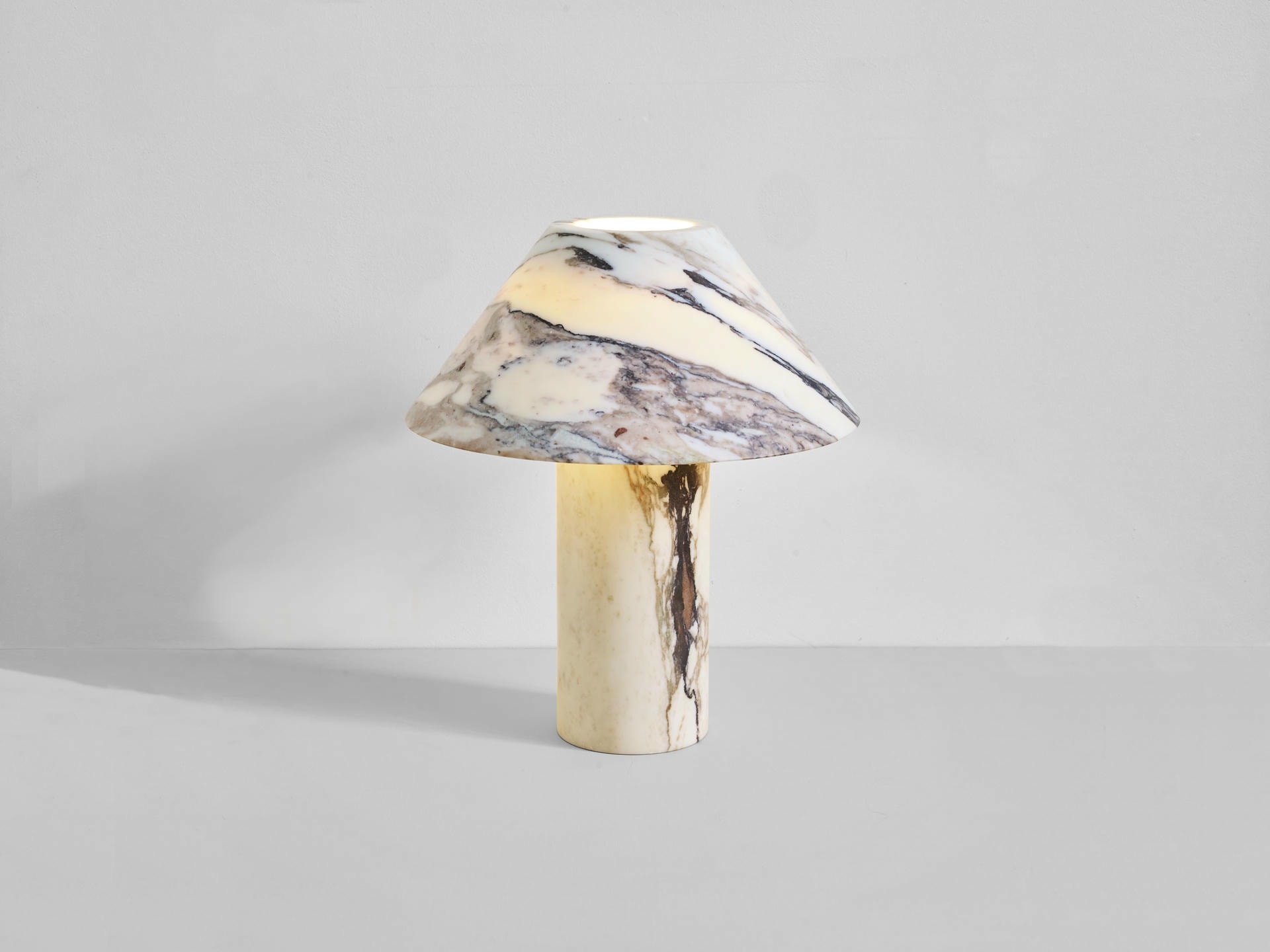 Contemporary Large Calacatta Viola Pillar Lamp by Henry Wilson 4