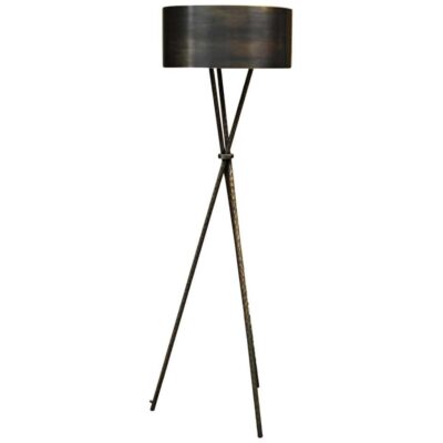 Croisette Brass Floor Lamp, Signed by Stefan Leo