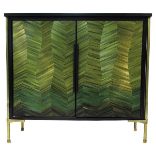 Cusco Sculpted Marquetry Cabinet Signed by Stefan Leo