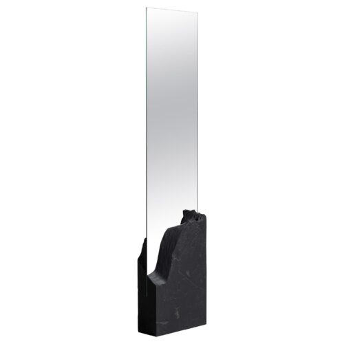 Farouche,Unique Slate Sculpted Mirror by Frederic Saulou 1